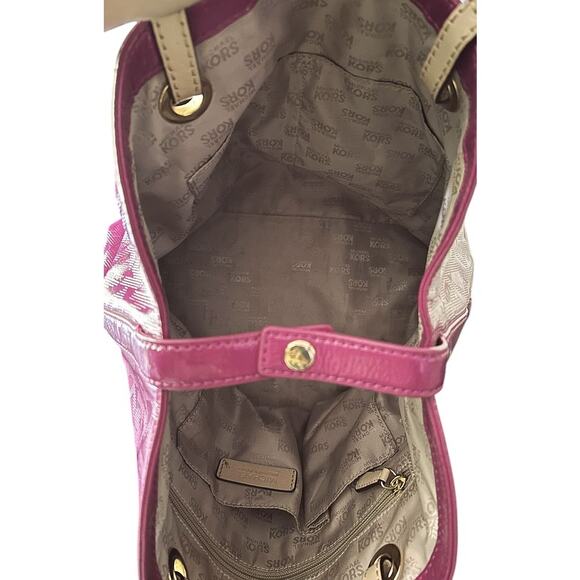 Michael Kors Jet Set Patent Leather Mirror Metallic Tote Bag Pink 38T3XTTT40 - Picture 9 of 11